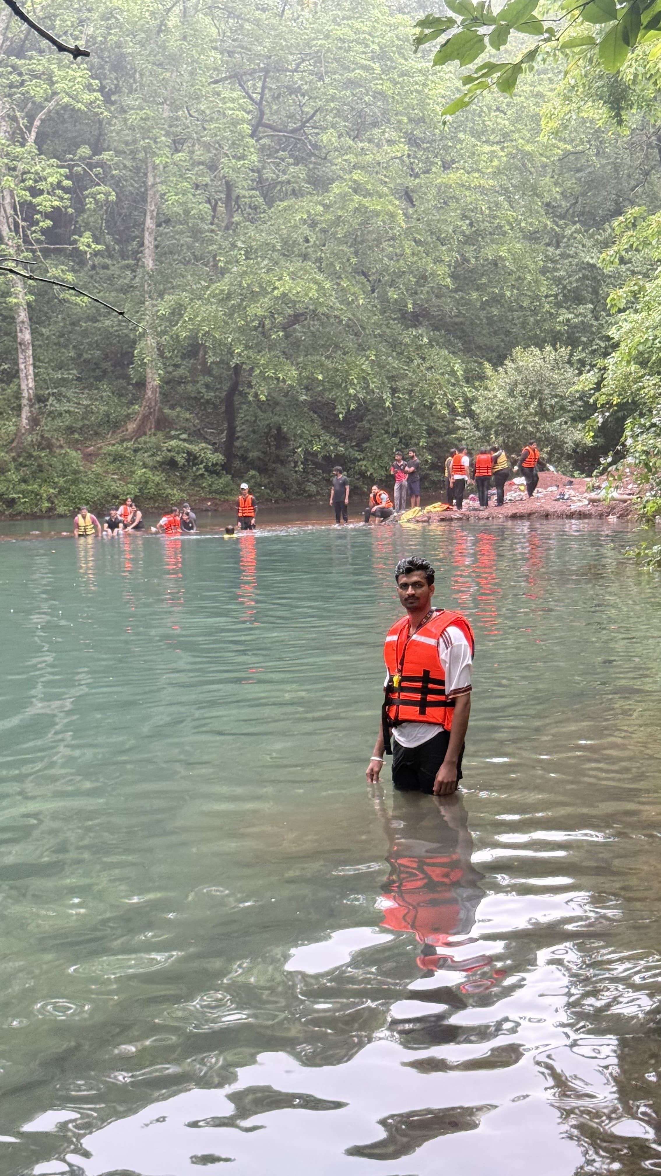 Explorers enjoying lagoon