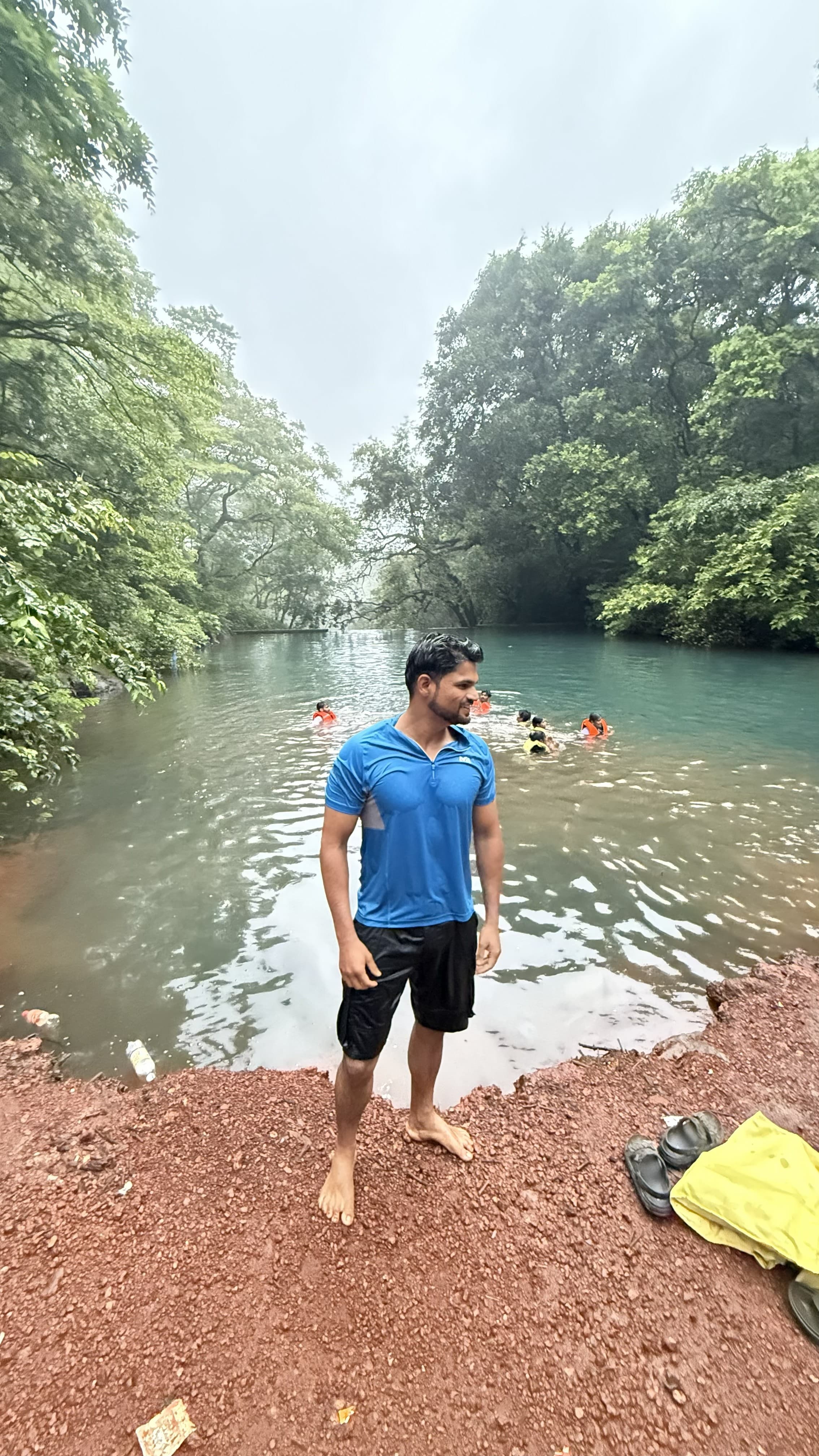 Explorers enjoying lagoon
