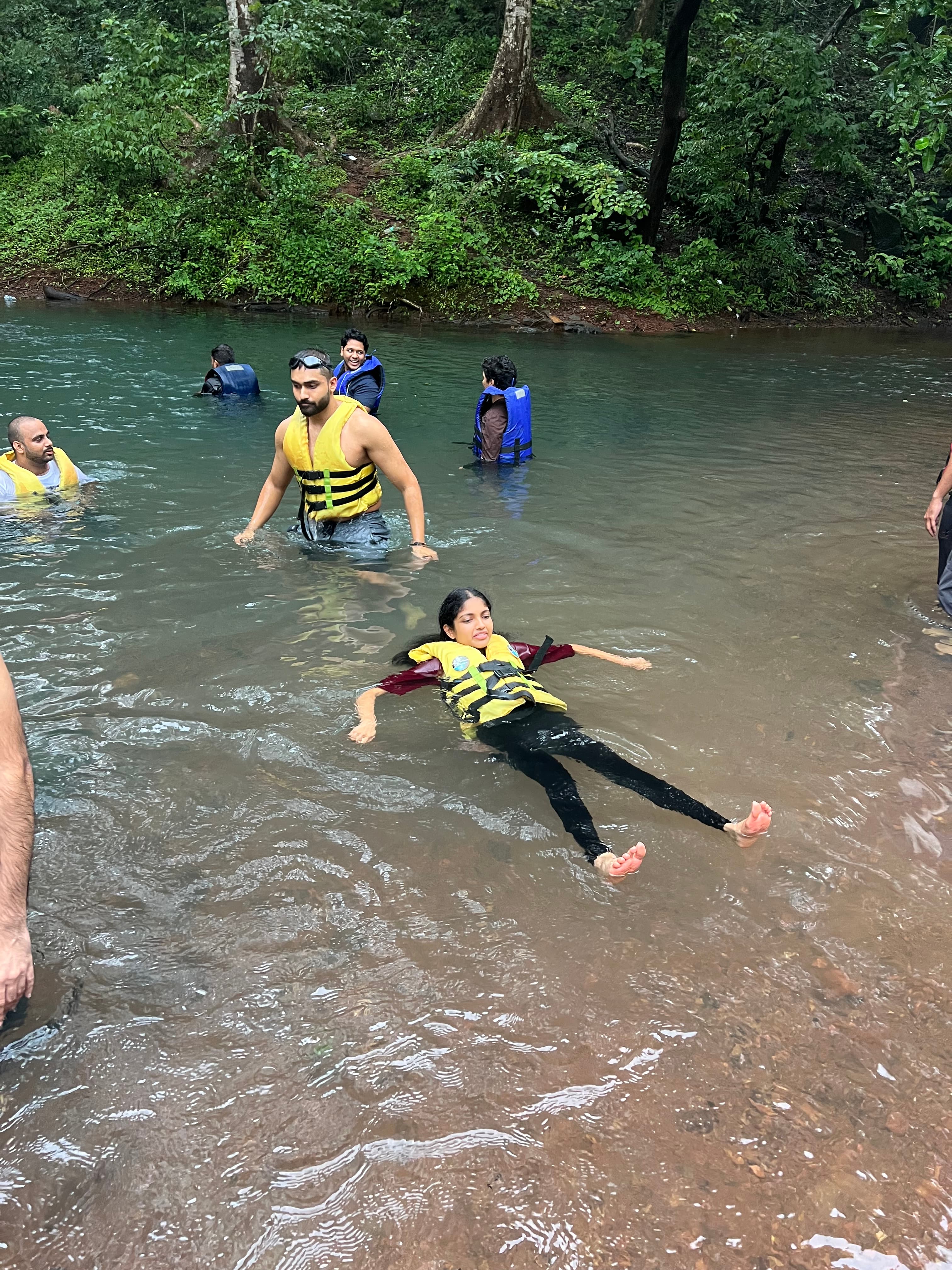 Explorers enjoying lagoon